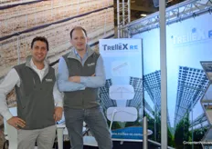 Markus Ursch (Premex Trade) en Jan-Willem van Giessen (Trellex-RE) stonden samen voor het eerst op de Fruit Logistica. Sinds een half jaar is Trellex ook actief met zonnepanelen die op fruitoverkappingen geplaatst kunnen worden.